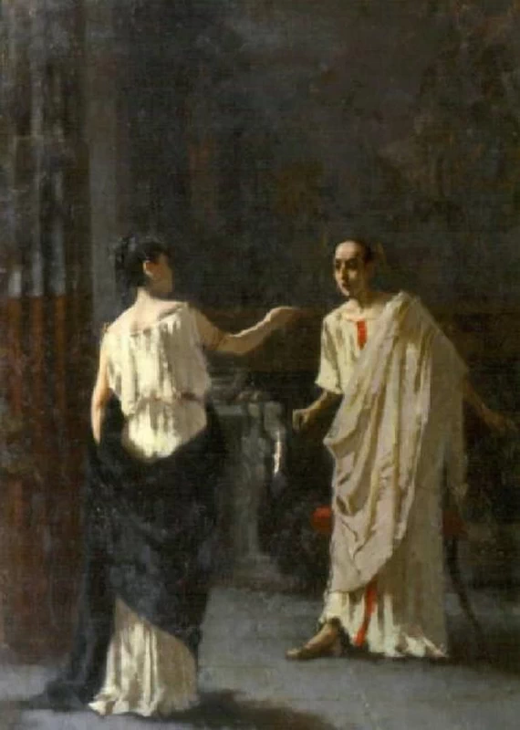  53-Francesco Filippini-Fulvia che svela a Cicerone la congiura di Catilina 